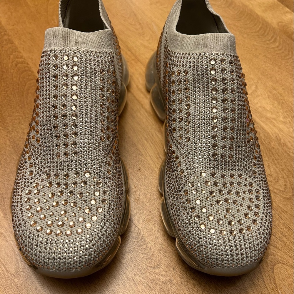 Sparkling Knit Slip-On Sneakers 7.5